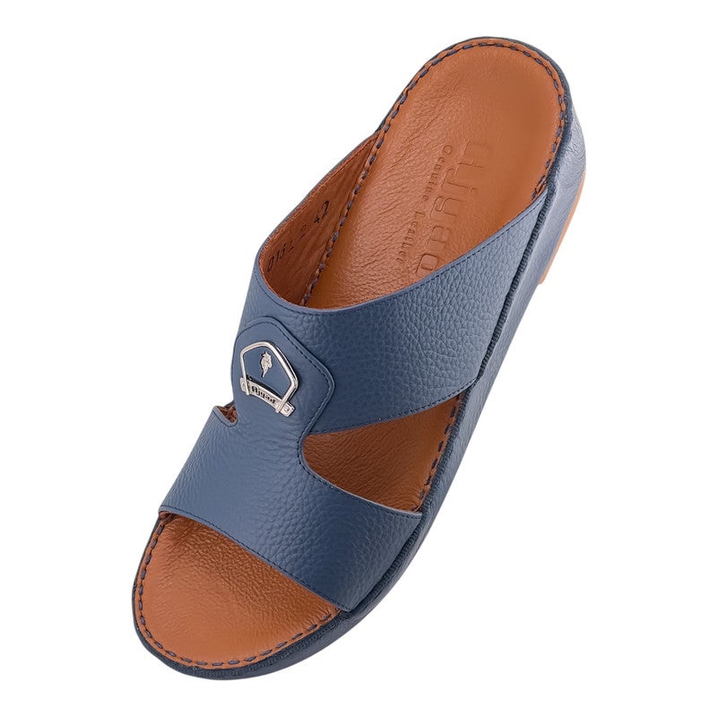 AJYAD Handmade Arabic Sandals For Men | Outdoor Mens Slippers | Everyday Flip Flops Open Toe | Arabic Genuine Shamwa Leather | New Design | Tan Footbed | Comfortable & LightWeight - Image 3